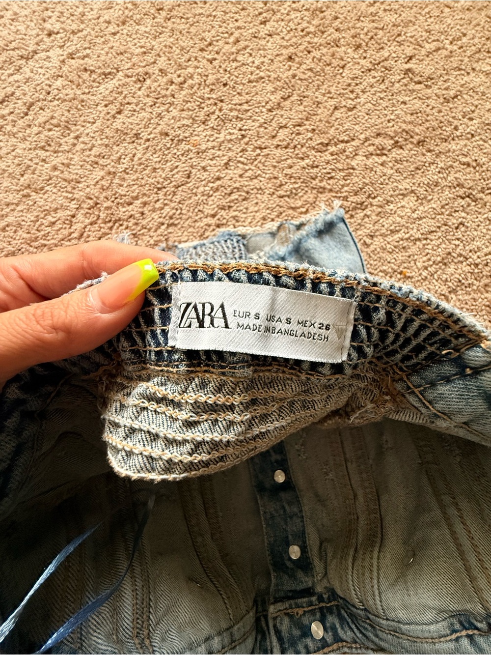 Zara Blue Strapless Button-Front Denim Corset Top - Picture 4 of 4